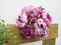 Artificial Peony Bouquet<br>Purple
