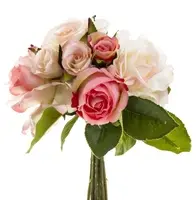 Artificial Mixed Rose Bouquet<br> Light Pink