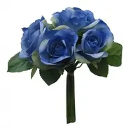 Artificial Rose Bouquet x 7<br>Blue
