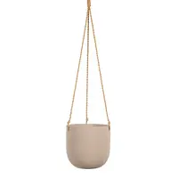 Ceramic Hanging Flo Pot<br>Taupe 14cm