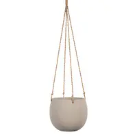Ceramic Hanging Flo Pot<br>Taupe 15cm