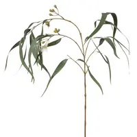 Artificial Eucalyptus Flowering Long Leaf<br> 96cm Cream