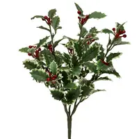 Artificial Holly Bush<br>Variegated With Berries
