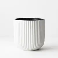 Ceramic 'Annix' Ribbed Pot<br>White