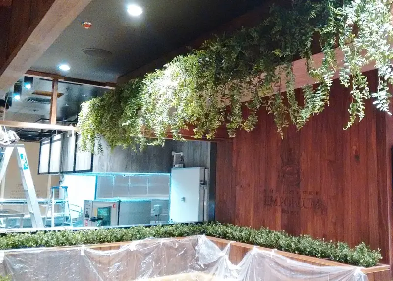 1. Cafe Under Construction - Bulkhead & Planters