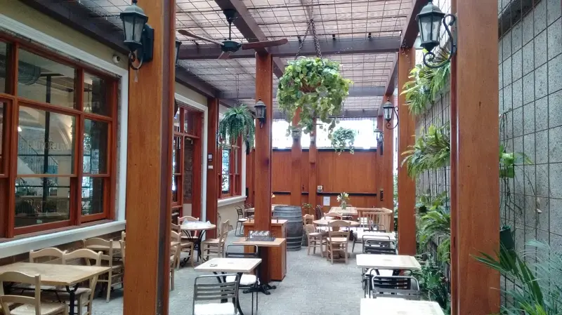 1. Planter Wall Feature & Hanging Baskets