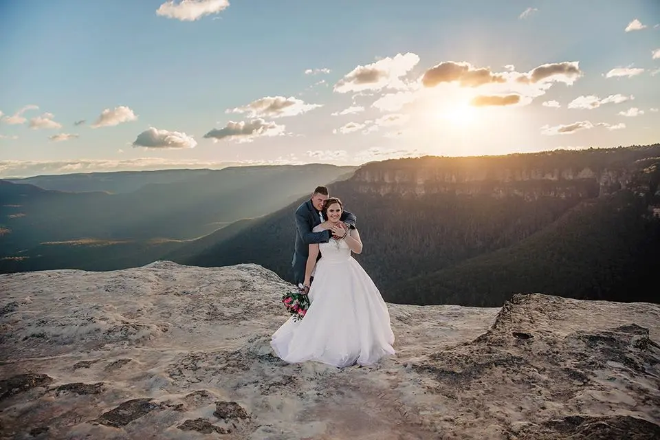 What an amazing backdrop for the happy couple..