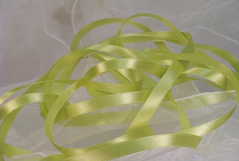 10mm Single Sided Satin<br>Lime x 30mtr