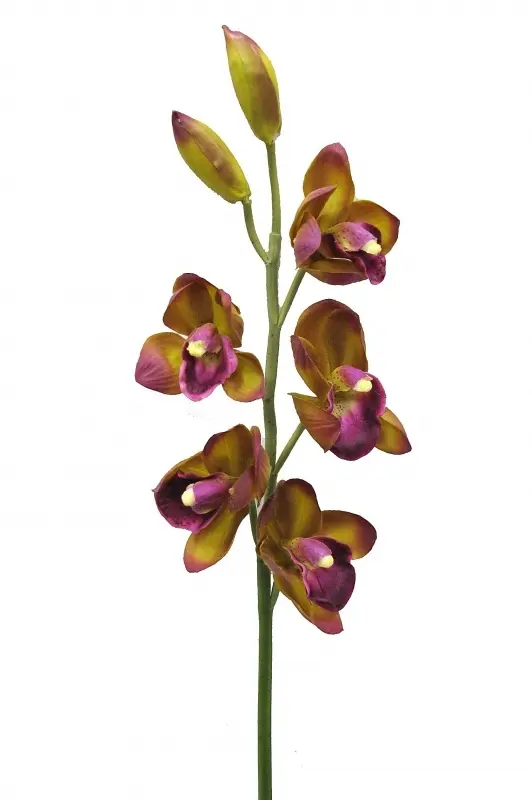 Main Image Artificial Cymbidium Orchid<br>Brown/Pink