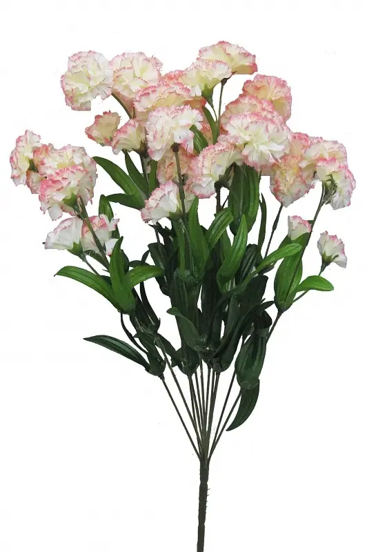 Artificial Carnation Bush<br>Cream/Pink