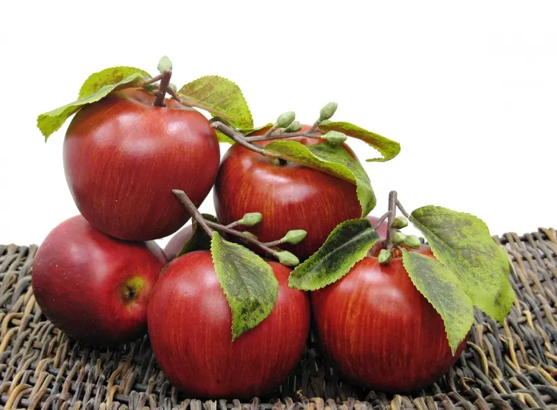 Main Image Artificial Apple with Leaf<br>Red