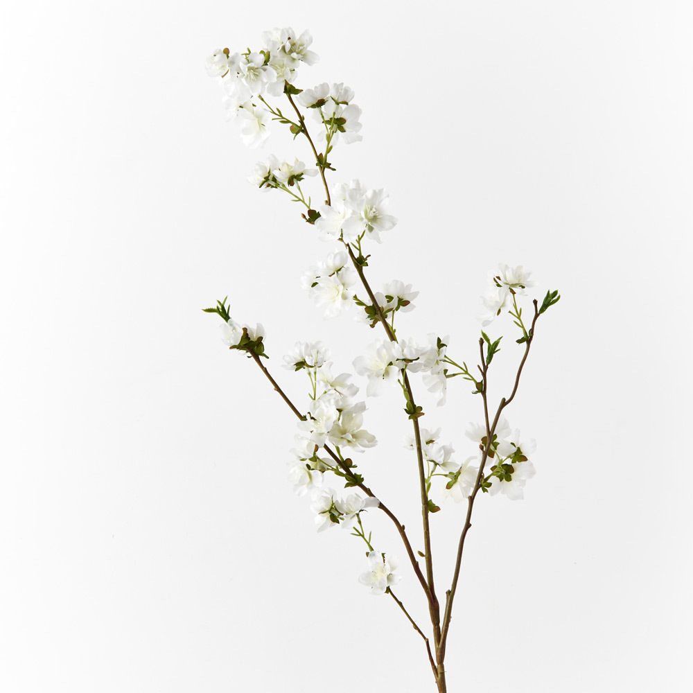 Artificial Cherry Blossom Spray<br>White