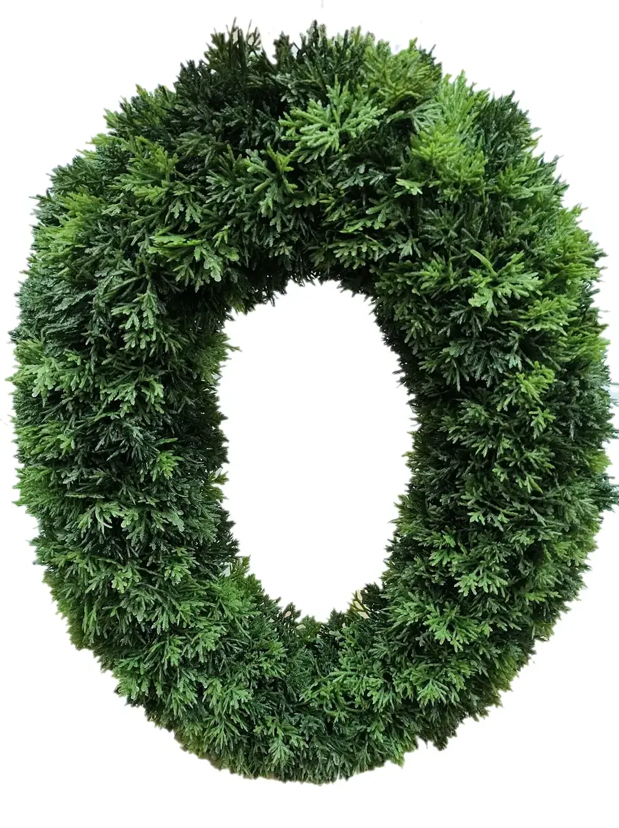 Main Image Artificial Cedar Pine Wreath<br>Oval