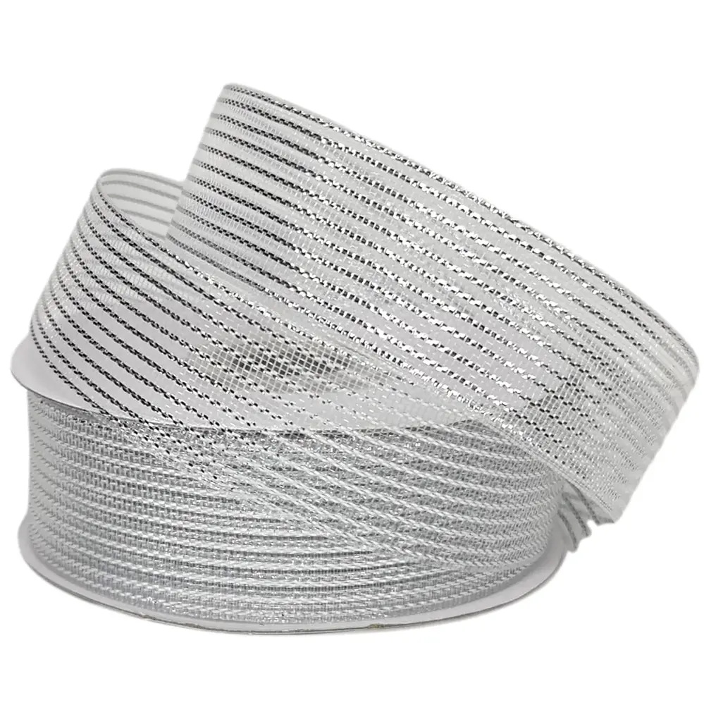 Fine Mesh Metallic Thread<br> Silver 25mm