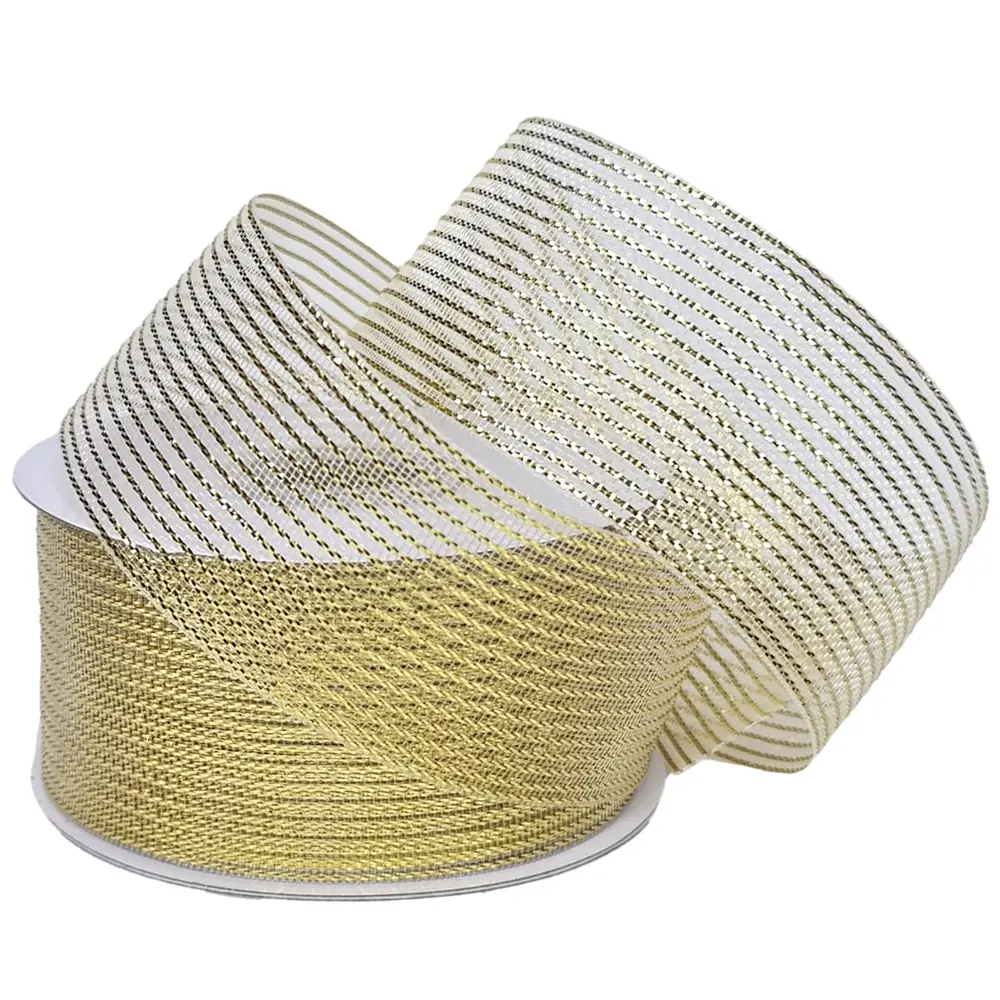 Fine Mesh Metallic Thread<br> Gold 38mm