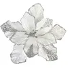 Artificial Poinsettia Clip<br>White Velvet thumbnail