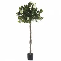 Artificial Rose Topiary Ball<br>Light White - 1.4m