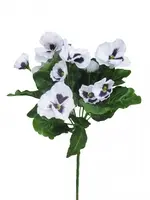 Artificial Pansy Bush<br>White/Purple