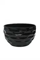 Plastic Round Bowl Vase - Black