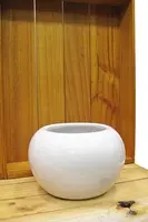 Ceramic Fishbowl Vase<br>White