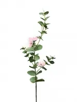 Artificial Flowering Eucalyptus Spray<br>Pink