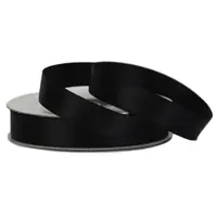 15mm Double Sided Satin<br>Black x 25mtr