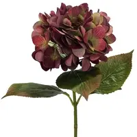 Artificial Hydrangea Stem<br>Burgundy