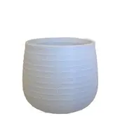 Ceramic Textured Small Round Pot<br>White
