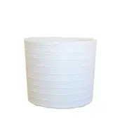 Ceramic Textured Small Cylinder Pot<Br>White