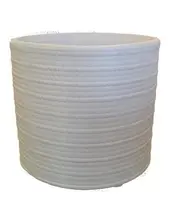 Ceramic Textured Squat Cylinder Pot<br>White