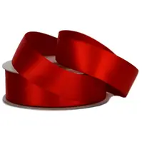 25mm Double Sided Satin<br>Red x 25mtr