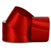 50mm Double Sided Satin<br>Red x 25mtr