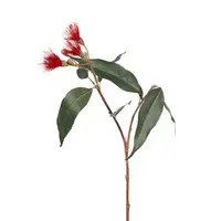 Artificial Eucalyptus Flowering Spray<br>Red
