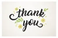 Gift Card<br>White with Floral Thank You