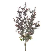 Artificial Eucalyptus Bush<br>Burgundy/Green 60cm