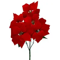 Artificial Poinsettia Bush<br>Red