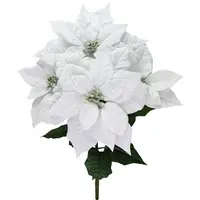 Artificial Poinsettia Bush<br>White