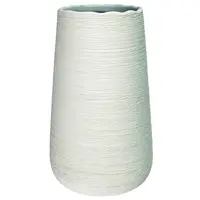 Ceramic Textured Tapered Vase<br>White