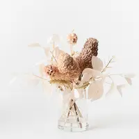 Artificial Banksia Acorn Mix Vase<br>Ivory