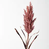 Artificial Plume Grass with Leaves<br>Dusty Pink