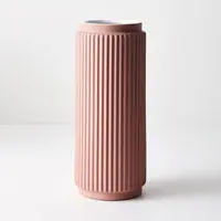 Ceramic 'Culotta' Cylinder Vase<br>Pink 30cm