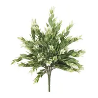 Artificial Frosted Ruscus Bush<br>Green/White