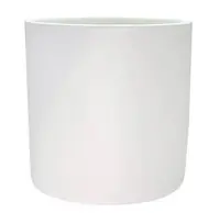 Ceramic Cylinder Squat Vase<br>Matte White 13.5cm