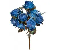 Artificial Rose/Hydrangea Bush<br>Blue