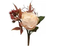 Artificial Rose & Hydrangea Bouquet<br>Cream