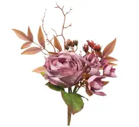 Artificial Rose & Hydrangea Bouquet<br>Mauve