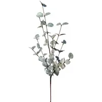 Artificial Eucalyptus Leaf Spray<br>Metallic Silver