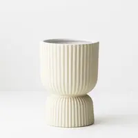 Ceramic 'Palina' Pedestal Pot<br>Ivory