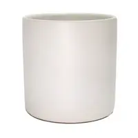 Ceramic Cylinder Squat Vase<br>Matte White 10cm