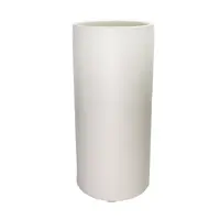 Ceramic Cylinder Vase<br>Matte White 20cm
